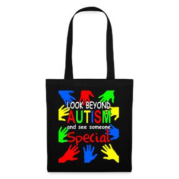 Autist, Autismus - Sac en tissu - noir - Devant