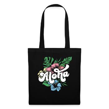 Aloha Hibiscus Hawaii - Stoffbeutel - Schwarz - Vorne