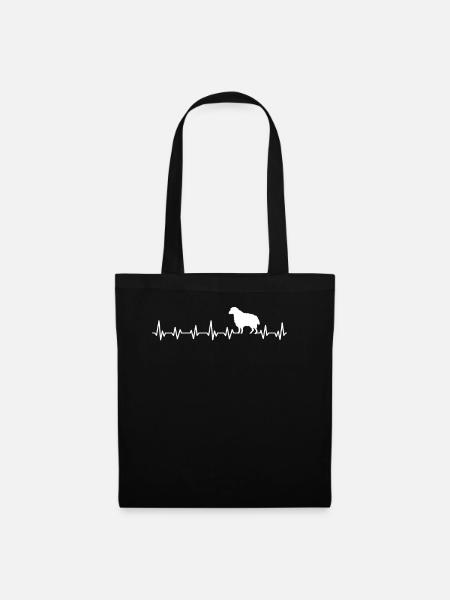 Sheep farmer heartbeat - Tote Bag - black