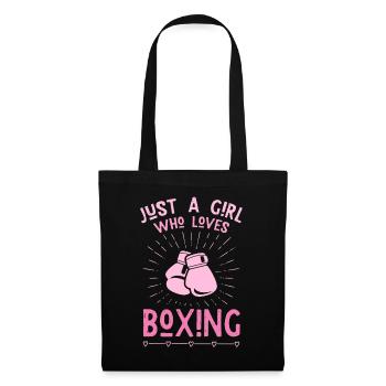 Just a girl who loves boxing - Boxerin - Stoffbeutel - Schwarz - Vorne