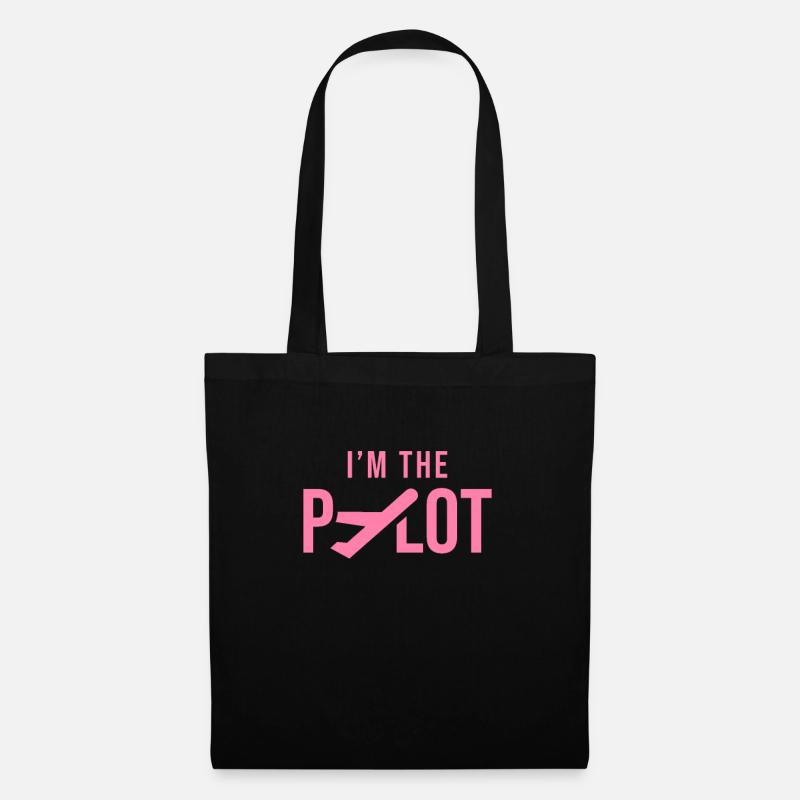 Ich bin die Pilotin - Stoffbeutel - Schwarz