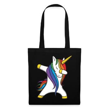 Dabbing Unicorn Einhorn - Stoffbeutel - Schwarz - Vorne