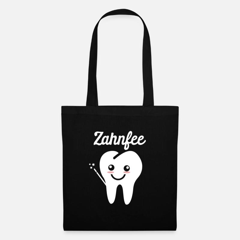Zahnfee Zahnarzt Ärztin - Stoffbeutel - Schwarz