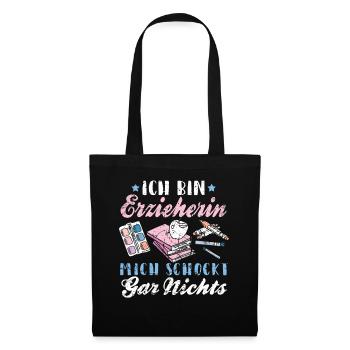 Lustiges Erzieherin Kinder Kindergarten Geschenk - Stoffbeutel - Schwarz - Vorne