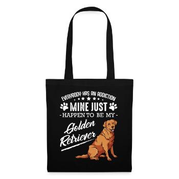 Golden Retriever - Everybody has an Addiction - Stoffbeutel - Schwarz - Vorne