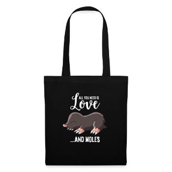 Maulwurf - All you need is love and moles - Stoffbeutel - Schwarz - Vorne