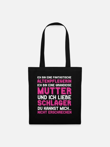 Altenpflegerin Mutter Schlager Mama Pflege - Stoffbeutel - Schwarz