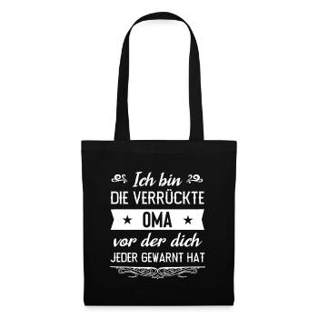 Oma Großmutter Großeltern Rentnerin Geschenk - Stoffbeutel - Schwarz - Vorne