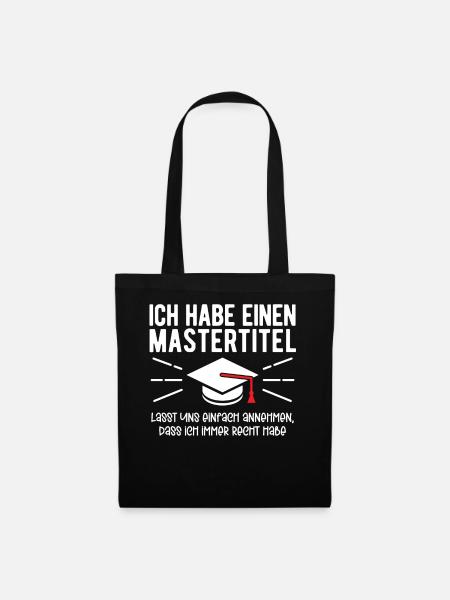 Studenten Abschluss Matura Sponsion Master - Stoffbeutel - Schwarz