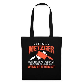 Lustig Metzger Spruch Beil Fleischer Geschenk - Stoffbeutel - Schwarz - Vorne