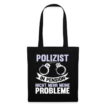 Lustig Polizei Rente Polizist Spruch Geschenk - Stoffbeutel - Schwarz - Vorne