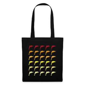 Dauphin rétro et modèle vintage - Sac en tissu - noir - Devant