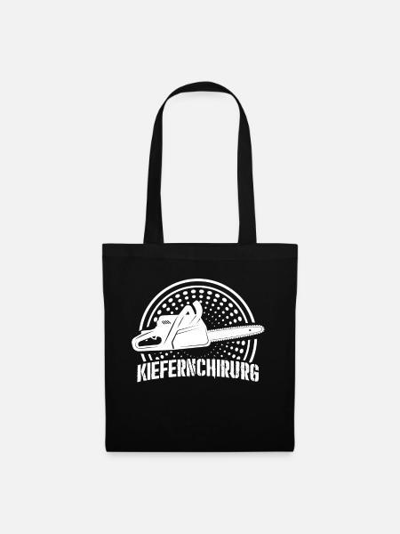 Kiefernchirurg Waldarbeiter Bäume Säge Motiv - Stoffbeutel - Schwarz