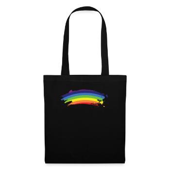 Verkratzter Regenbogen - Stoffbeutel - Schwarz - Vorne