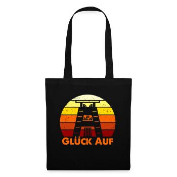 Glück Auf - Ruhrgebiet Kumpel Zeche Ruhrpott Junge - Stoffbeutel - Schwarz - Vorne