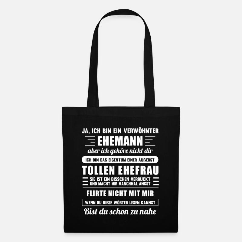 Lustiger Valentinstag Liebes Spruch Geschenk - Stoffbeutel - Schwarz
