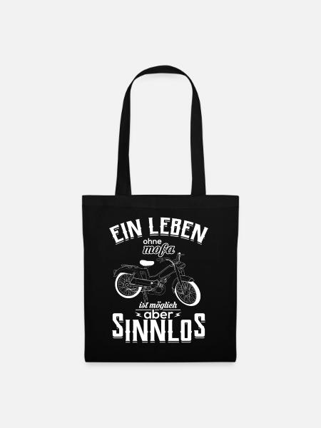 Mofa Moped Roller Zweitakt Biker Geschenkidee - Stoffbeutel - Schwarz