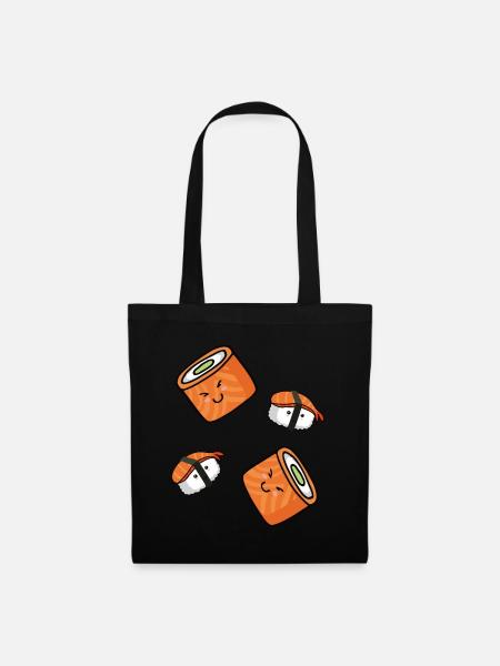 Sushi Bad Funny Design for Japan Fans - Tote Bag - black