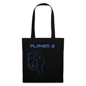 Player 2 partner look dad son gamer - Tote Bag - black - Front