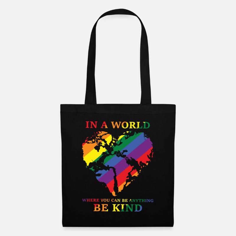 Be Kind Gay Pride Flagge - Stoffbeutel - Schwarz