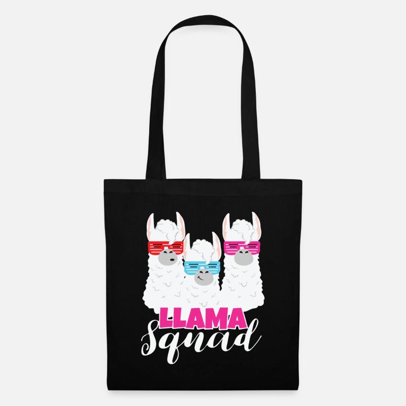Lama Lama Squad Lama und Alpakas Alpaka - Stoffbeutel - Schwarz