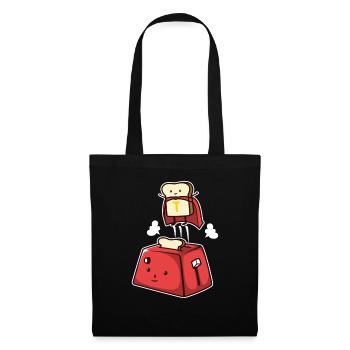 Toast bread toast superhero super power - Tote Bag - black - Front