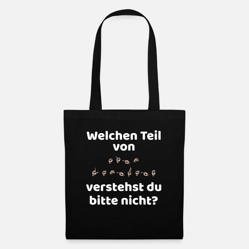 Gebärdensprache ASL American Sign Language - Stoffbeutel - Schwarz