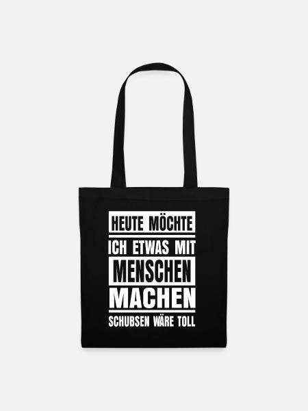 Ich Hasse Menschen Lustiger Spruch - Stoffbeutel - Schwarz