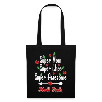 Super maman super nail designer - Sac en tissu - noir - Devant