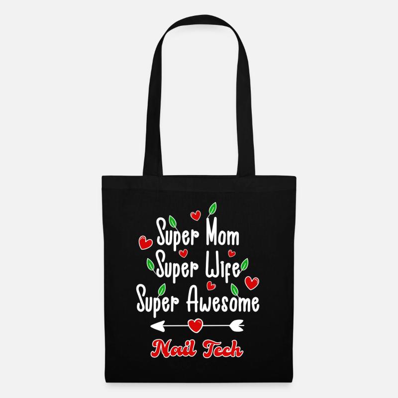 Super mom super nail designer - Tote Bag - black