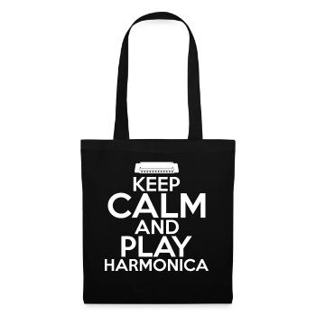 Keep Calm And Play Harmonica Harmonica - Tote Bag - black - Front