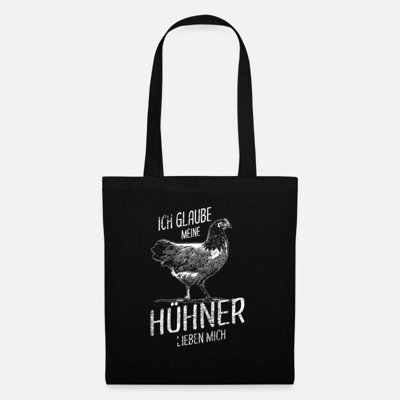 Hühner Flüsterer Hühnerbauer Geflügel - Stoffbeutel - Schwarz