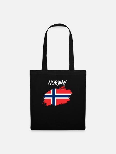 Norwegen norwegisch Flagge Fahne - Stoffbeutel - Schwarz