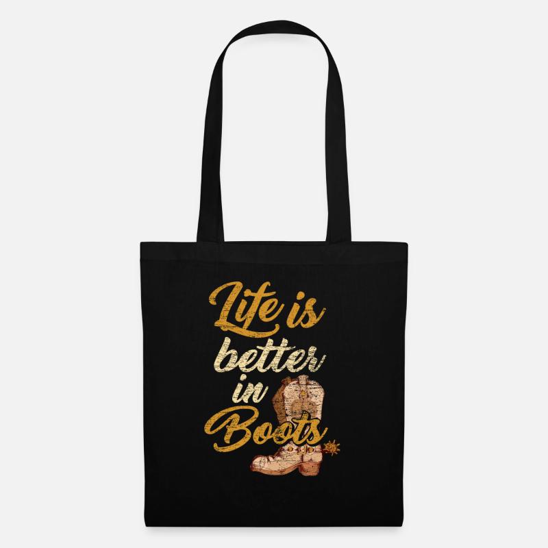 Cowboy Western Hobby Geschenk - Stoffbeutel - Schwarz