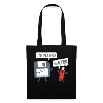 USB Floppy Disk - Nerd Geek Shirt - Stoffbeutel - Schwarz - Vorne