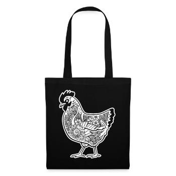 Chicken Chicken Floral Pattern - Tote Bag - black - Front