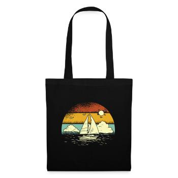 Voilier Vintage Retro Sunset Sunset Sailor Sails - Sac en tissu - noir - Devant