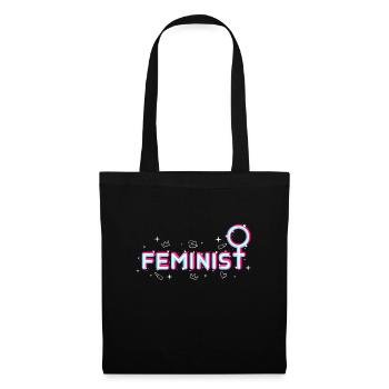 féministe - Sac en tissu - noir - Devant
