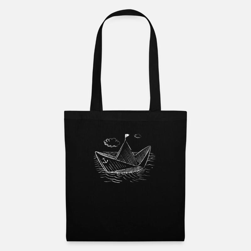 Papierboot Kapitän - Stoffbeutel - Schwarz