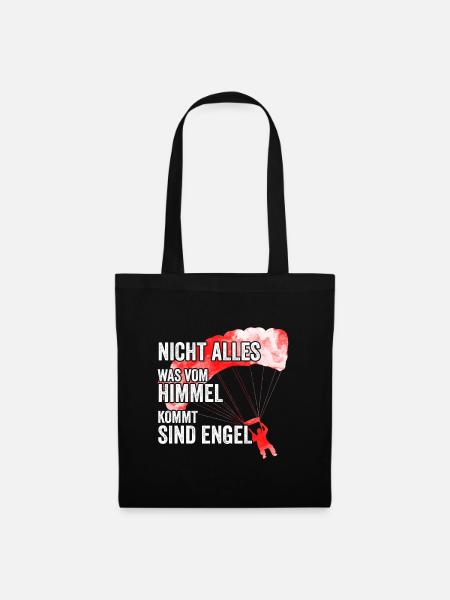 Fallschirmspringer Lustige Geschenkidee - Stoffbeutel - Schwarz