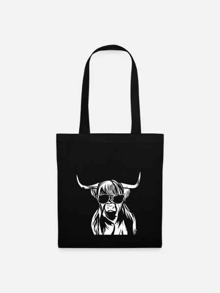 Schottisches Highland Cattle - Stoffbeutel - Schwarz