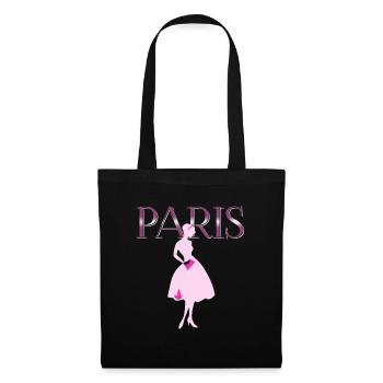 Paris haute couture fashion drawing lady - Tote Bag - black - Front