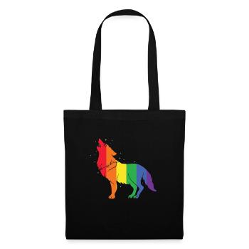 Gay Wolf Rainbow Gay Pride LGBT Gift - Tote Bag - black - Front