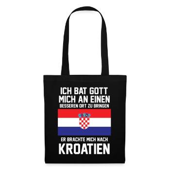 Kroatien Jugoslawien Urlauber Tourist Reise - Stoffbeutel - Schwarz - Vorne