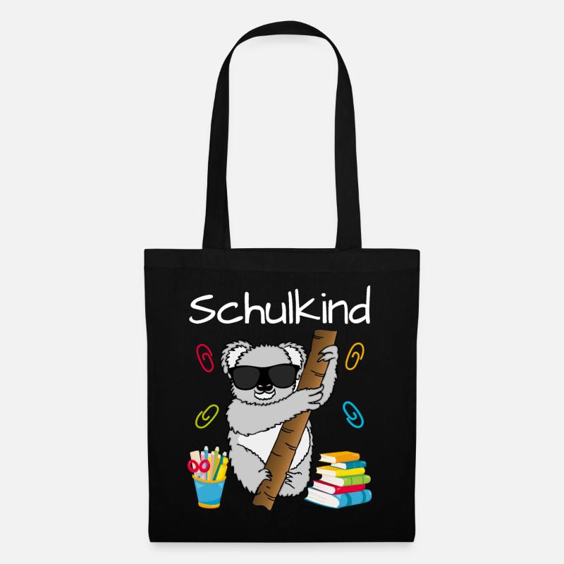 Schulkind Koala Einschulung Geschenk Koalabär - Stoffbeutel - Schwarz