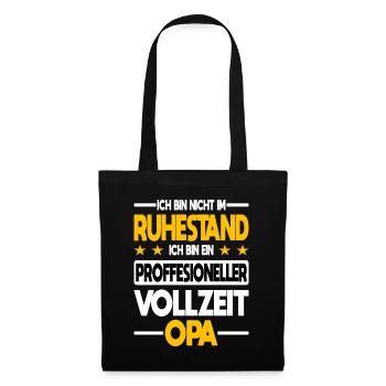 Professioneller Vollzeit Opa Rente Großeltern - Stoffbeutel - Schwarz - Vorne