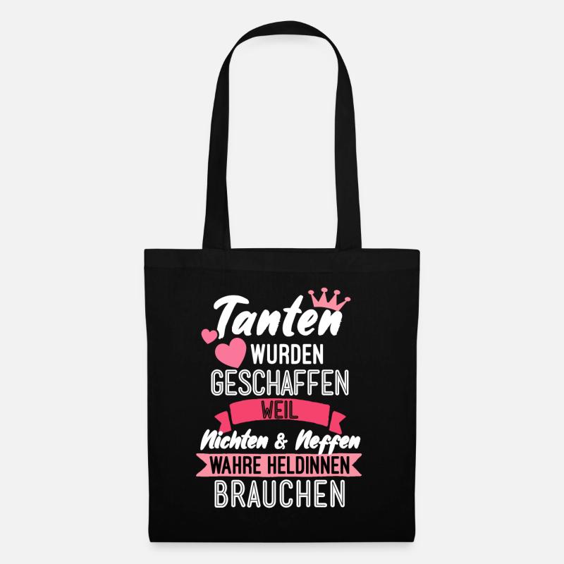 Tante Geschenk Patentante Geschenkidee Geburt - Stoffbeutel - Schwarz