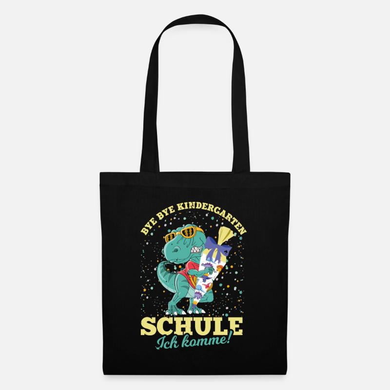 Einschulung 2020 Dinsoaurier Geschenk Erstklässler - Stoffbeutel - Schwarz