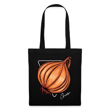Trendy Onion Cool Gemüse Zwiebeln - Stoffbeutel - Schwarz - Vorne
