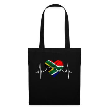 Cape Town Skyline Heart Afrique du Sud Drapeau Table Mountain - Sac en tissu - noir - Devant